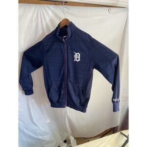 Men's Detroit Tigers MLB Auth Zip Up Athletic Jacket-‎ D Embroidered- Size M